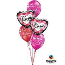 Bukiet 713 Pink & Red Roses Valentine Frame Messages #54852-2 40303-3